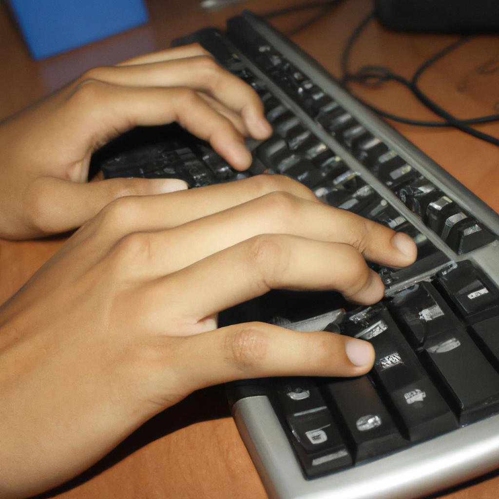 Person using computer for coding